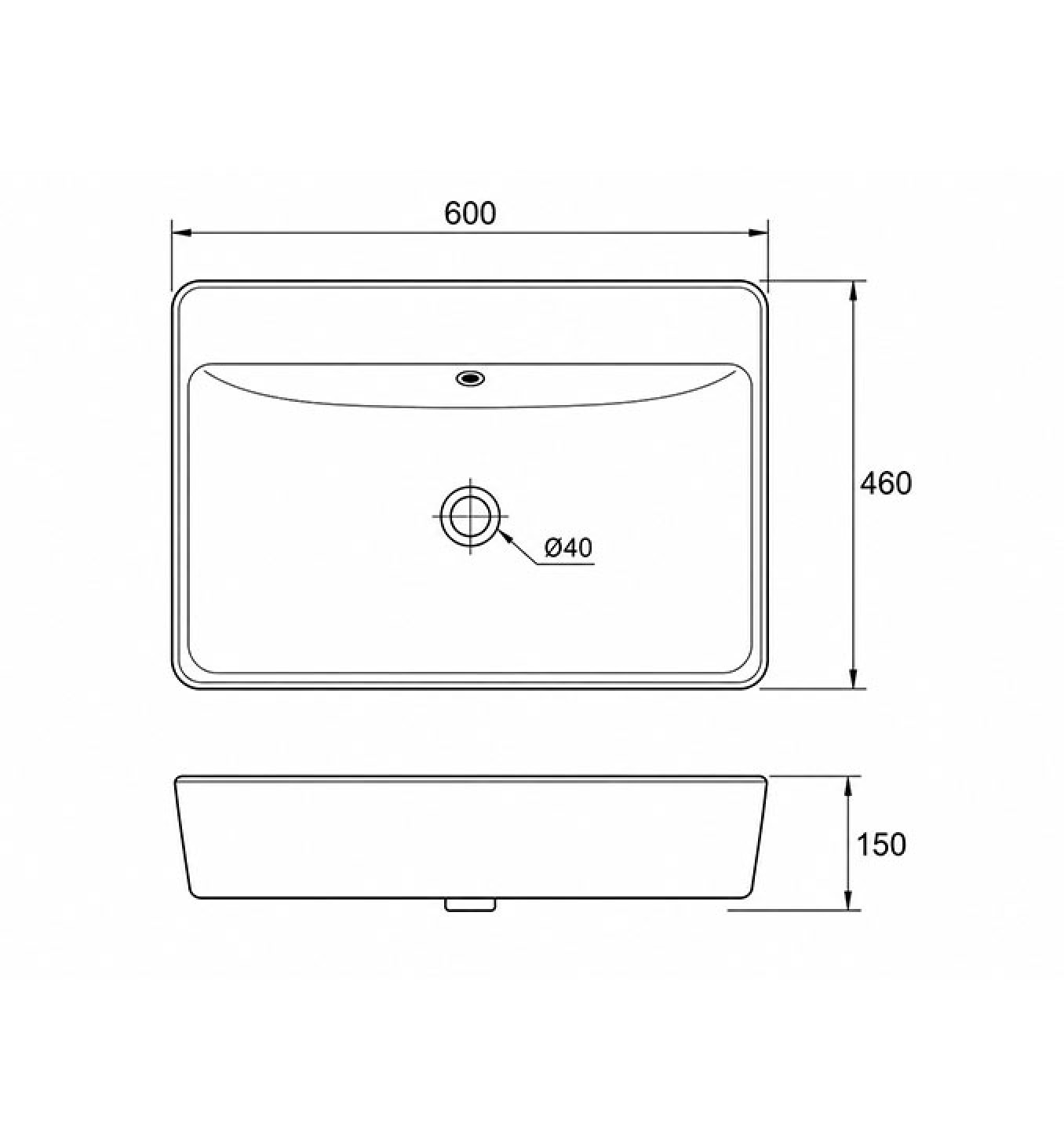 Lavabo COPEN 600x460x150 - Slika 2