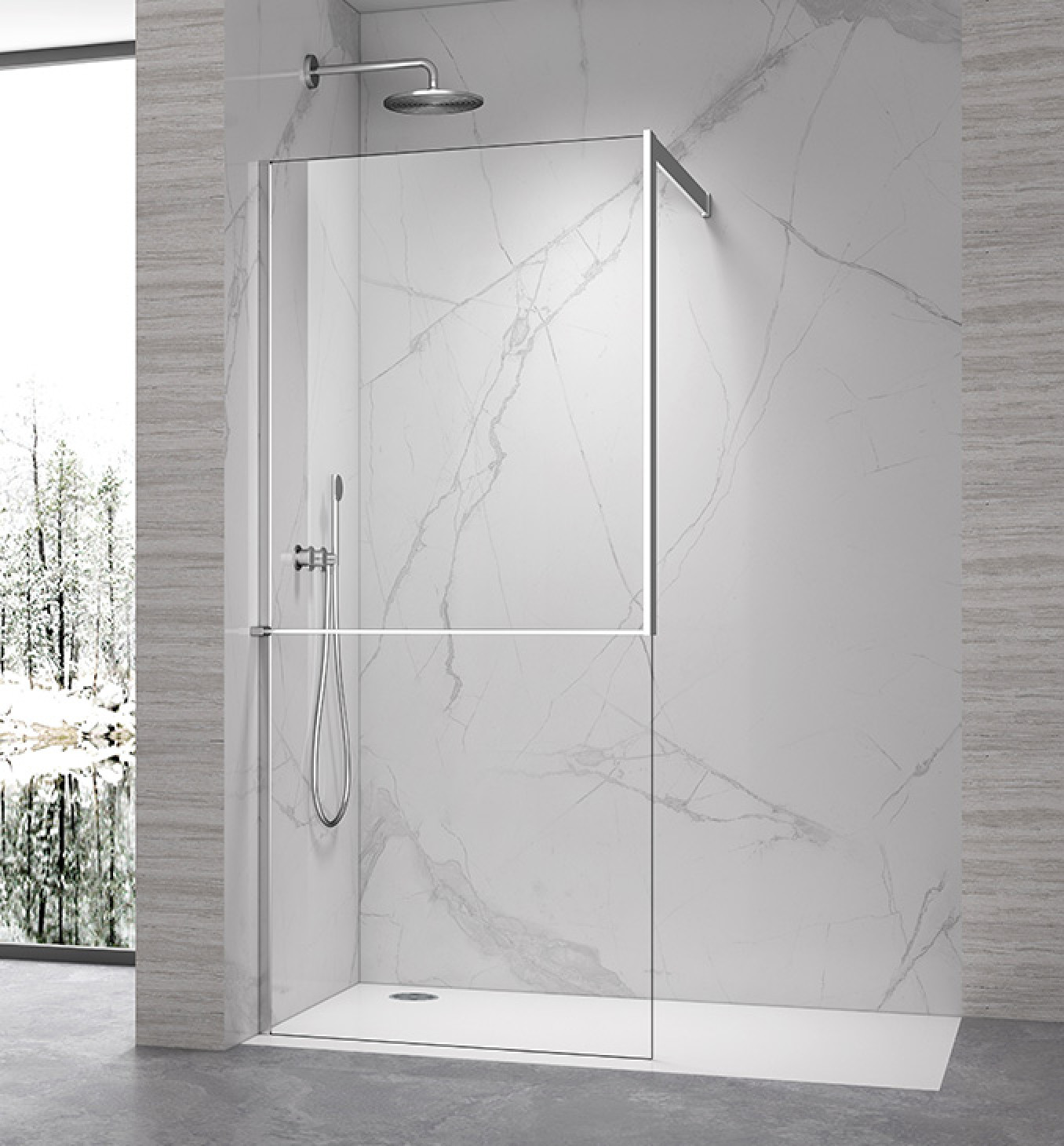 Walk-in COPEN FRAME 900x2100 chrome. staklo 8mm