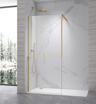 Walk-in COPEN FRAME 1000×2100 brushed gold. staklo 8mm