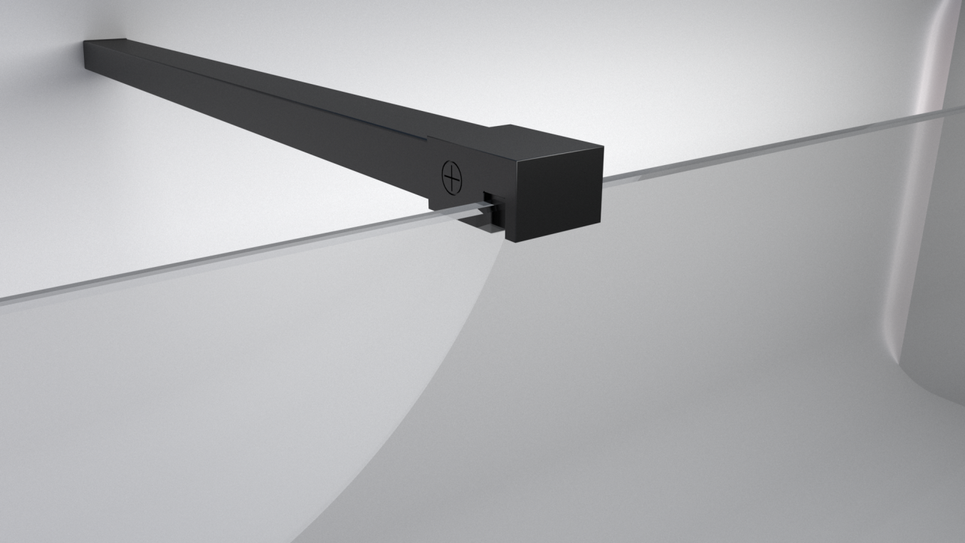 Walk-in COPEN MONTE DARK 80x200cm crni mat ram 8mm grey staklo - Slika 4