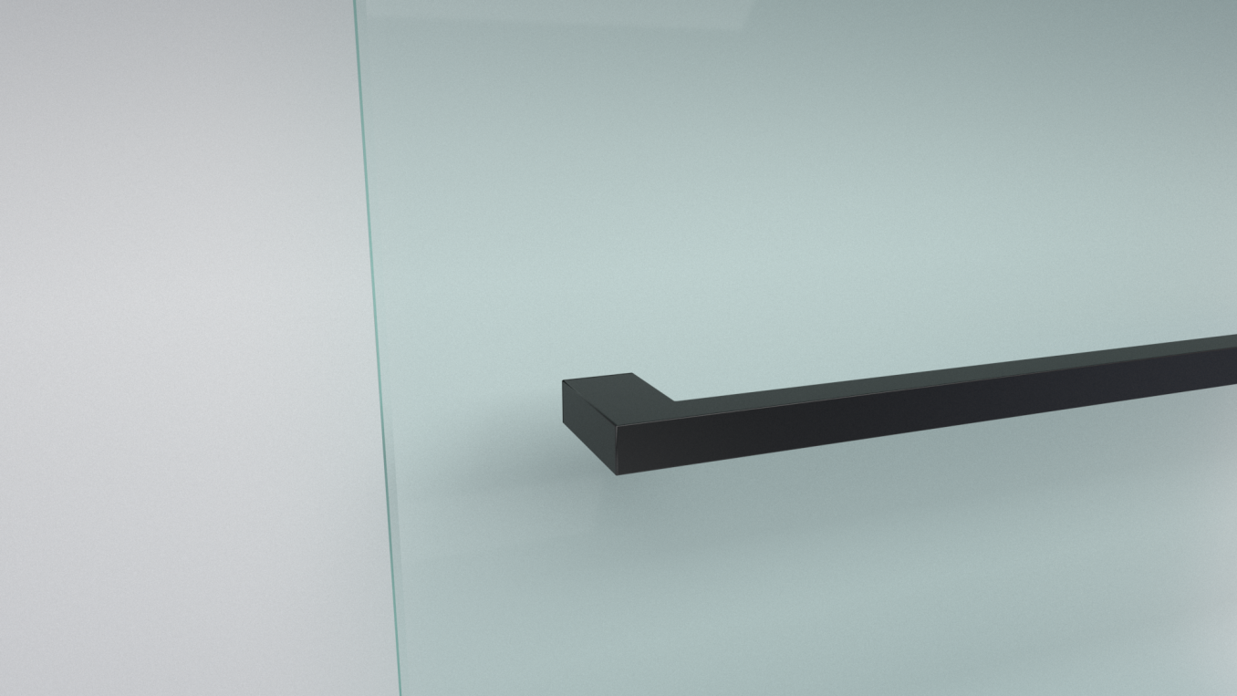 Walk-in COPEN MONTE PLUS 100x200cm crni mat ram 8mm staklo i držač peškira - Slika 3
