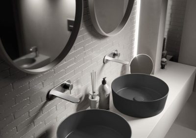 Lavabo nadgradni HATRIA HAPPYHOUR SLIM 07:00 fi440x155 black matt