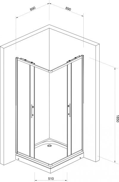 Tuš kabina kvadratna 90x90cm 5mm čisto staklo – JA 5192