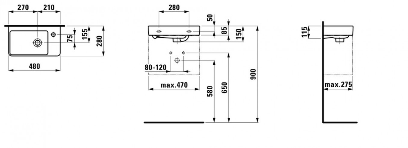Lavabo Laufen PRO S 48x28 - Slika 2