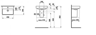 Lavabo Laufen PRO S 45×34