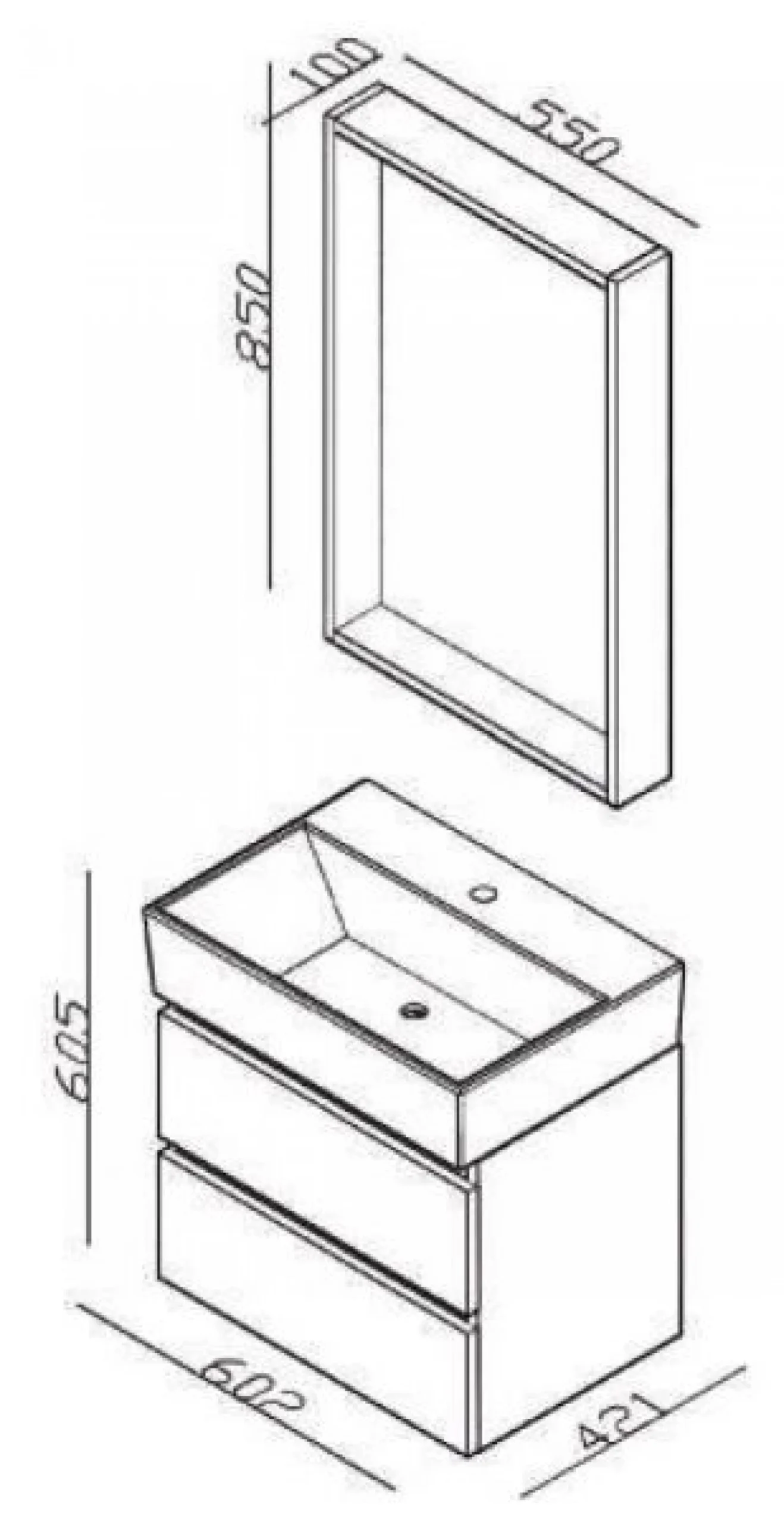 Ogledalo LINEART PLAZA 600 navarro - Slika 3