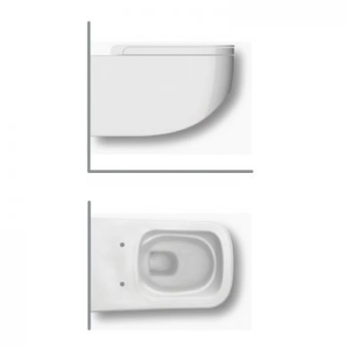 Konzolna šolja HATRIA NEXT rimless white matt - Slika 3