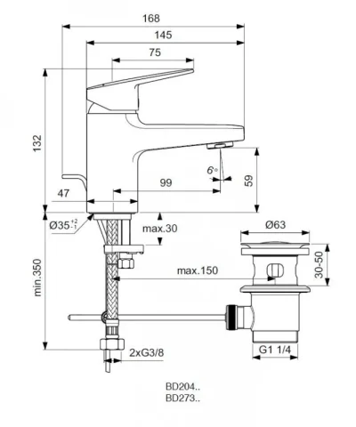 Baterija za lavabo IS CERAPLAN H60