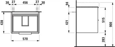 Ormarić LAUFEN BASE 57×44 sa 2 fioke