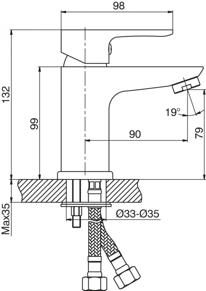 Baterija za lavabo MINOTTI VIVA - Slika 2
