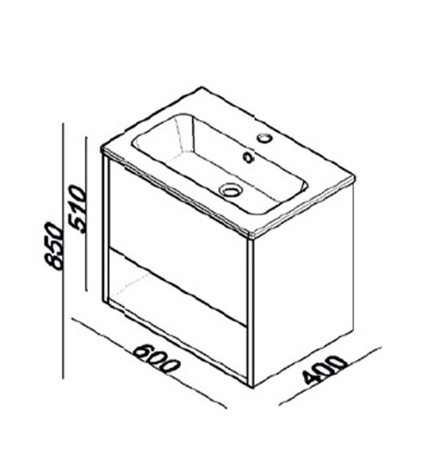 Ormarić LINEART NOVA 600 cadiz sa lavaboom - Slika 2