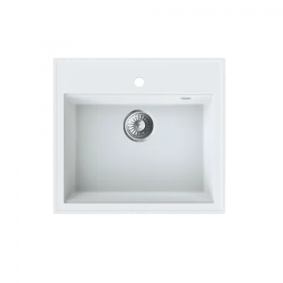 Granitna sudopera MILO RETTO 56×51 magnesia white sa sifonom