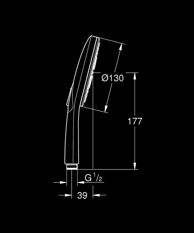 Tuš ručica GROHE RAINSHOWER SMARTACTIVE 130 3F brushed phantom black - Slika 2