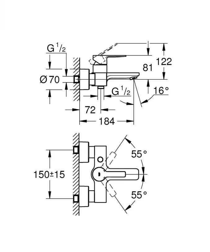 Baterija za kadu GROHE LINEARE - Slika 2