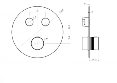 Maska termostatske baterije COPEN CoolTouch okrugla hrom