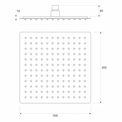 Ruža tuša COPEN 300x300mm hrom S/S 304