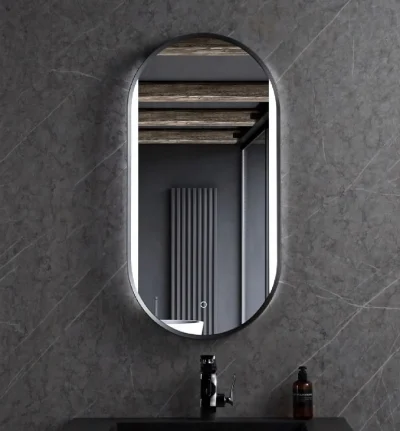 Ogledalo COPEN 500×900 sa alu ramom 20mm LED matt black