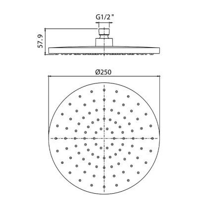 Ruža tuša COPEN O250mm ABS gold