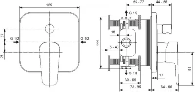 Maska za ugradnu bateriju sa prebacivačem IDEAL STANDARD CERAPLAN III