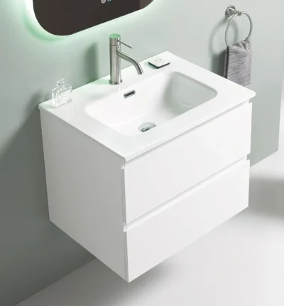 Toaletni ormarić UNILINE LUMA 600 sa lavaboom. soft close dve fioke 613x464x480