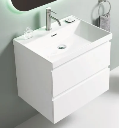 Toaletni ormarić UNILINE LUMA 600 sa lavaboom. soft close dve fioke 605x463x480