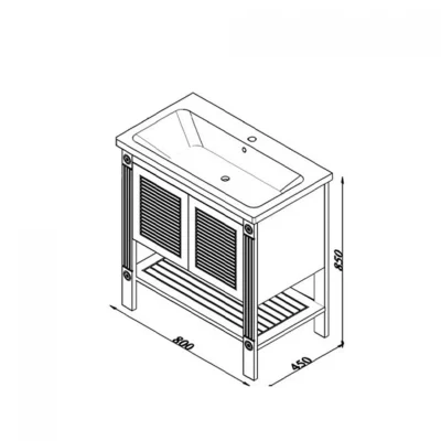 Ormarić LINEART OREO 800 white sa lavaboom