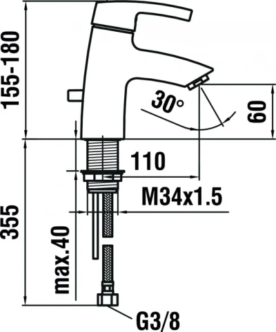 Baterija za umivaonik Laufen CUPRO KID 110