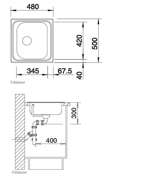 Inox sudopera BLANCO TIPO 45 PRIRODNA DORADA ( ) 48x50 - Slika 3