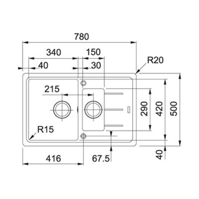 Granitna sudopera FRANKE BASIS BFG 651 78 90MM 78×50 razne boje