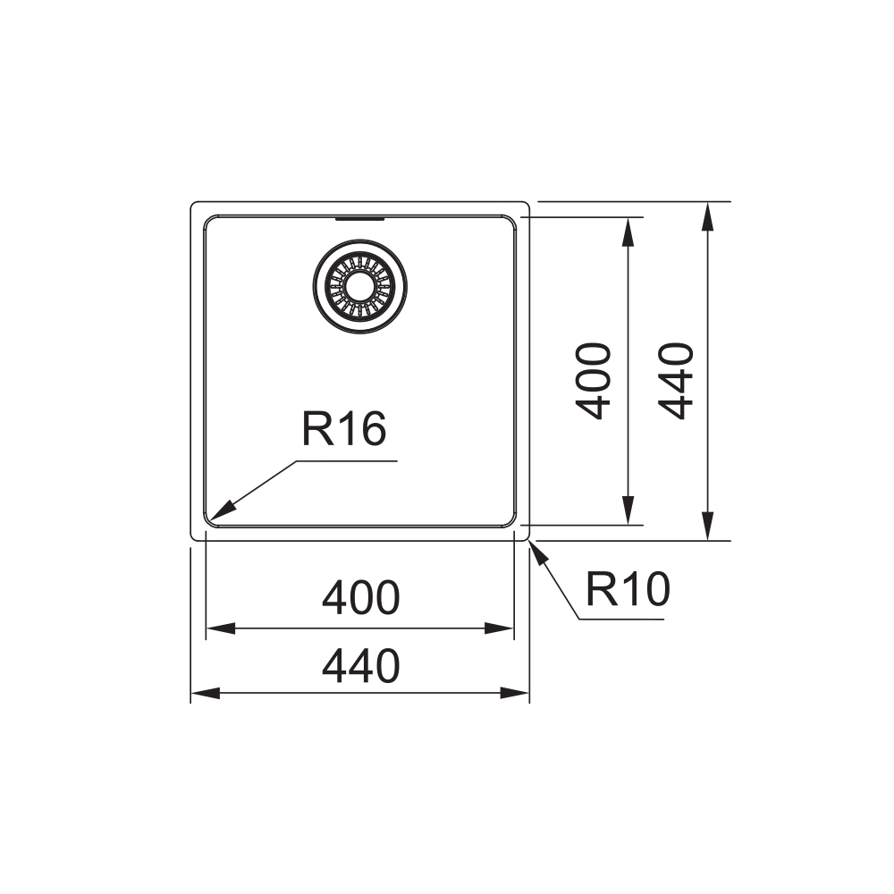 Inox sudopera FRANKE MARIS MRX 110 40 44x44 - Slika 2