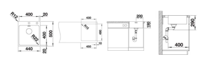 Inox sudopera BLANCO ANDANO 400 IF/A 44×50