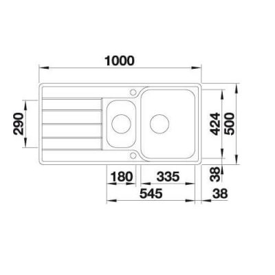 Inox sudopera BLANCO CLASSIMO 6S IF 205/145 SA 100×50
