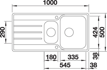 Inox sudopera BLANCO LEMIS 6 S IF 100×50