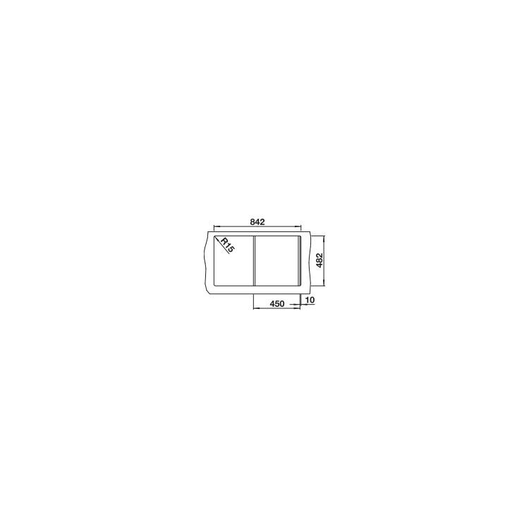 Inox sudopera BLANCO PLUS 45 S 86x50 - Slika 4