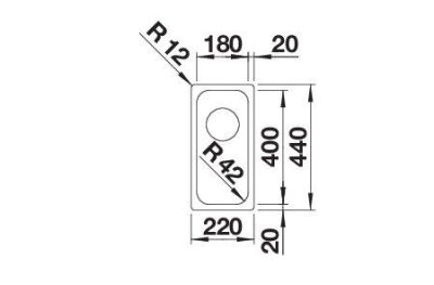 Inox sudopera BLANCO SOLIS 180 IF 22×44