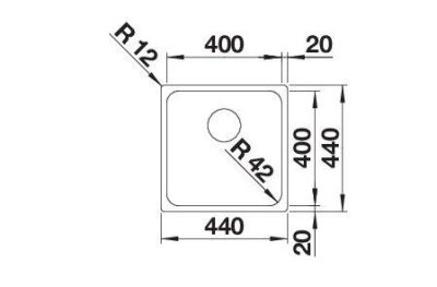 Inox sudopera BLANCO SOLIS 400 IF 44×44
