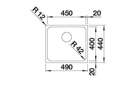 Inox sudopera BLANCO SOLIS 450 IF 49x44 - Slika 2