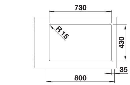 Inox sudopera BLANCO SOLIS 700 IF 74x44 - Slika 3