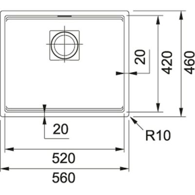 Granitna sudopera FRANKE KUBUS 2.0 KNG 110 52 SA P.Č. 56×46 u 5 boja