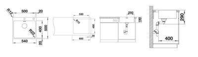 Inox sudopera BLANCO ANDANO 500 IF/A 54×50