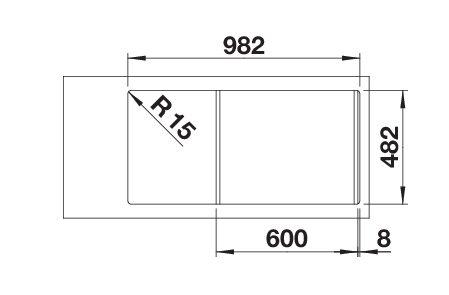 Inox sudopera BLANCO TIPO II 6 S 170/90 100x50 - Slika 3