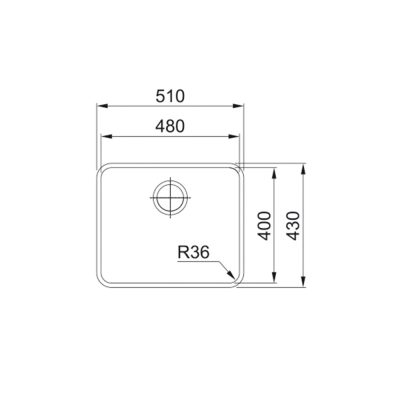 Inox sudopera FRANKE ATON ANX 110 48 51×43