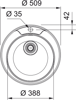 Inox sudopera FRANKE ROX 610 39 FI510/170MM Ø51