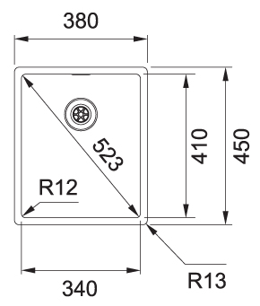 Inox sudopera FRANKE BOX BXX 210/110 34 38×45