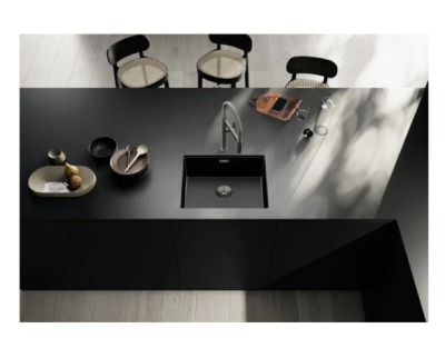 Inox sudopera BLANCO CLARON 500 U SATEN DARK STEEL 54×44 antracit