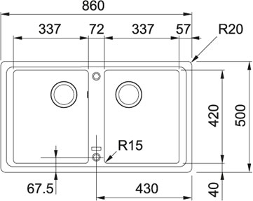 Granitna sudopera FRANKE BOSTON BFG 620 86×50 bež