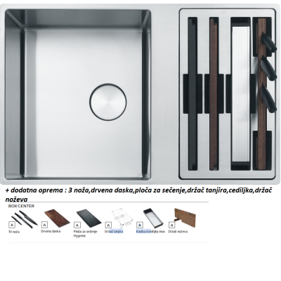 Inox sudopera FRANKE BOX CENTER BWX 220 41 27 79×51