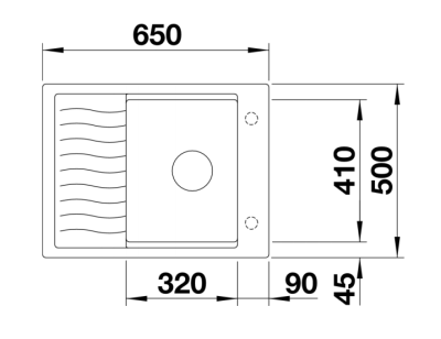 Granitna sudopera BLANCO ELON 45 S 65×50 crna