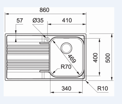 Inox sudopera FRANKE SMART SRX 611 86 LEVI 86×50