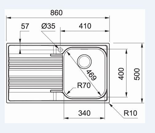 Inox sudopera FRANKE SMART SRX 611 86 LEVI 86x50 - Slika 2